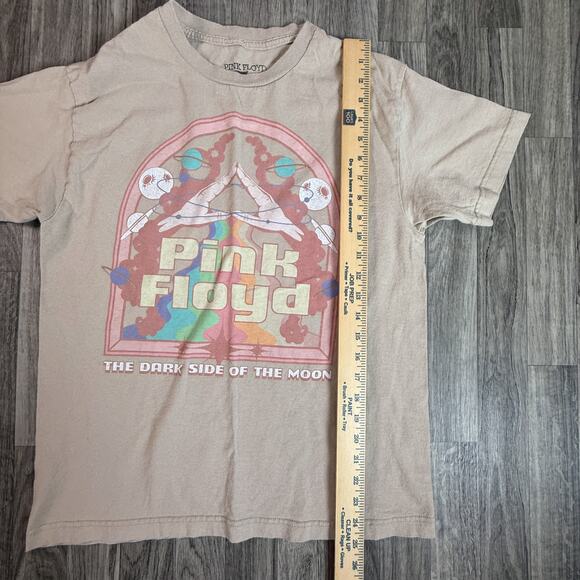 Pink Floyd 50th Dark Side of the Moon Graphic Tee Shirt Tan Medium Band Rock - Picture 5 of 6